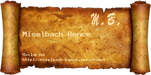 Miselbach Bence névjegykártya